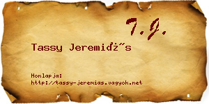 Tassy Jeremiás névjegykártya